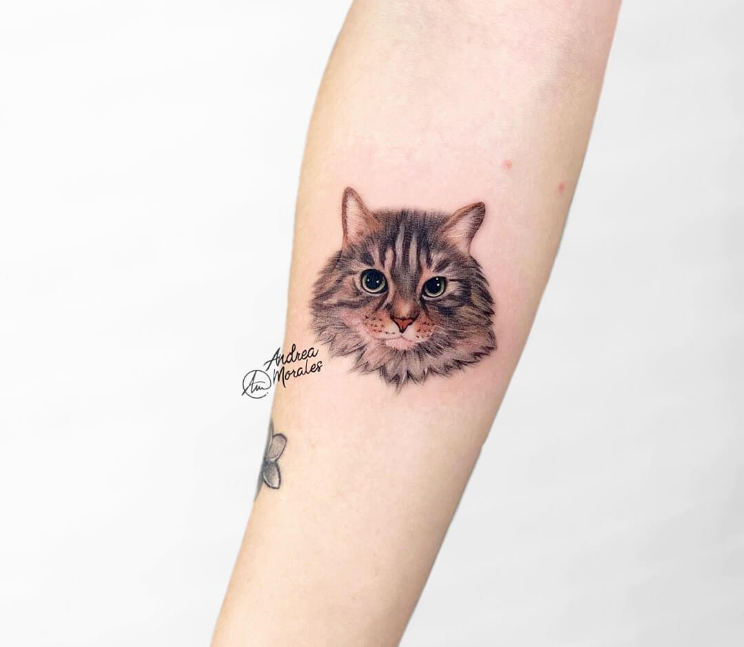 Tiny cat head by Sasha Butmaybe  Tattoogridnet