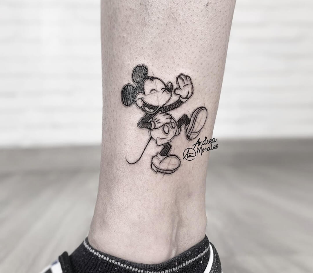 mickey mouse sketch tattoo  Mickey mouse sketch Mouse sketch Tattoo  sketches