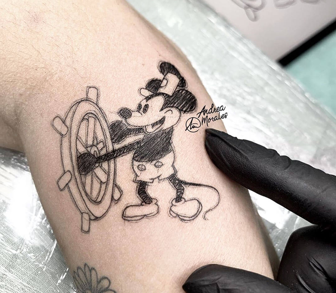 Tattoo Chaos  Steamboat Willie as a pirateDave  Facebook