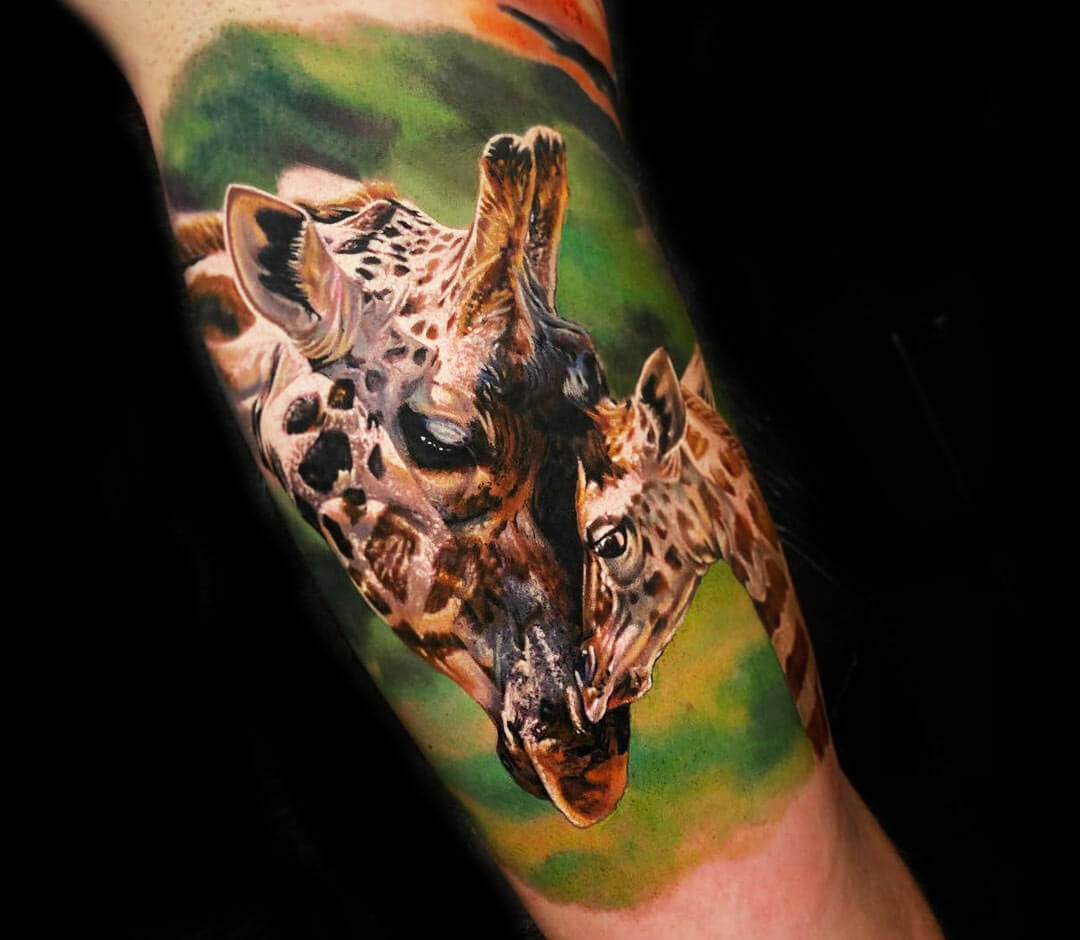 Giraffe tattoo by Kozo Tattoo | Photo 31122