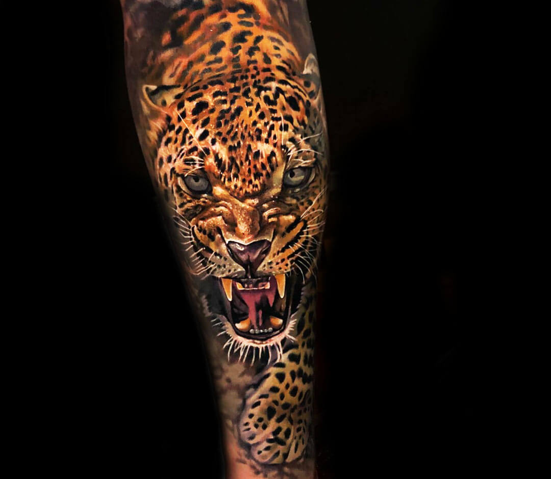 Tiger Jaguar Tattoo Lion Leopard, TIGER, ink, mammal png | PNGEgg
