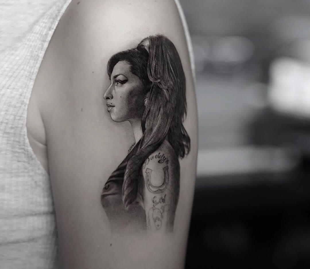 Amy Winehouse portrait tattoo  Miguel Angel Custom Tattoo A  Flickr