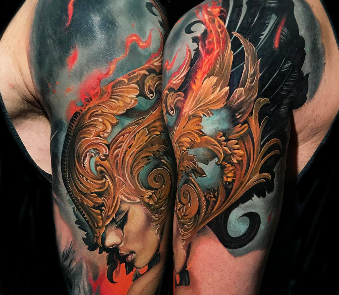 Valkyrie Tattoo that was just recently finished and to be the start of a  full norse sleeve - wanted to share 😊 : r/Norse