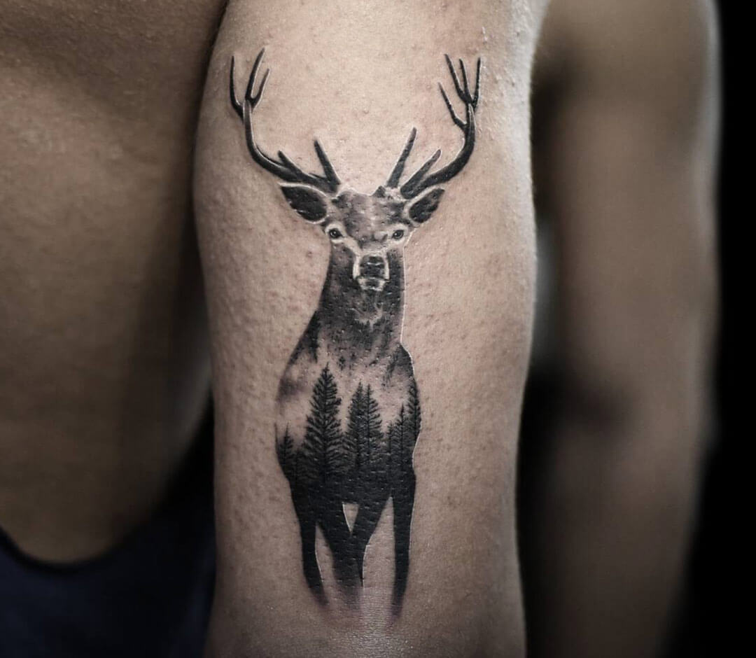 Cosmic Deer tattoo by Dani Ginzburg | Photo 31174