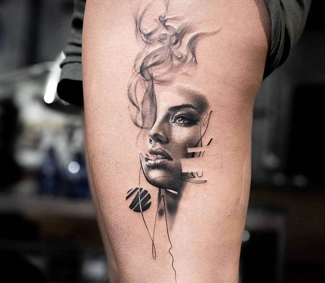 Girl face tattoo by Dani Ginzburg | Photo 31973