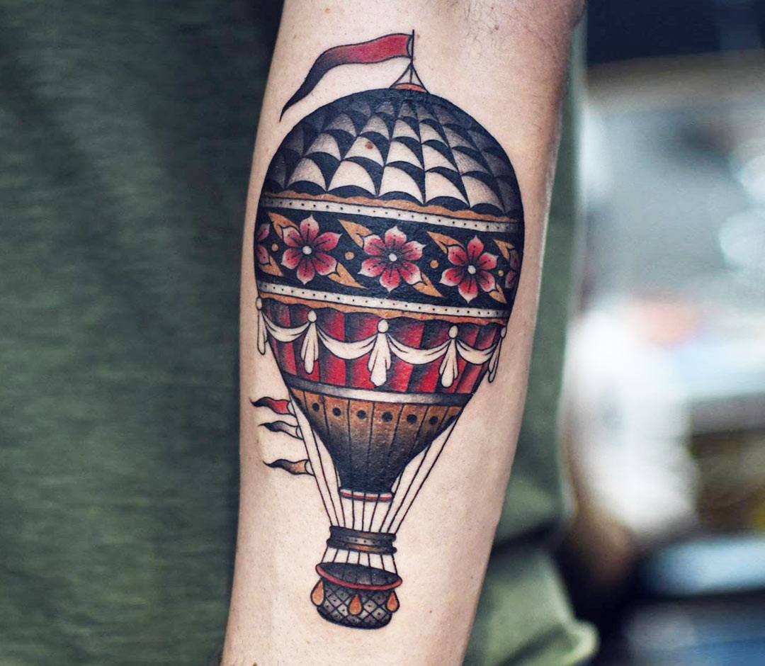 ik heb honger Gedrag tevredenheid Hot air balloon tattoo by Dani Ginzburg | Photo 30676