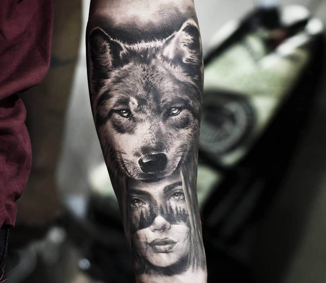 Buy Wolf Girl Temporary Tattoo Waterproof Wolf Tattoo for Women Online in  India  Etsy