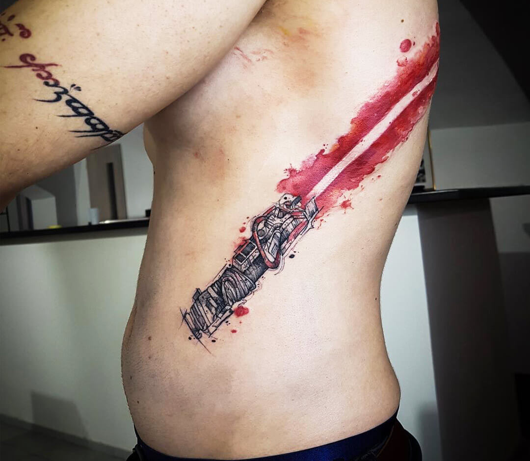 Red Lightsaber tattoo by Daria Mlecna | Photo 30535