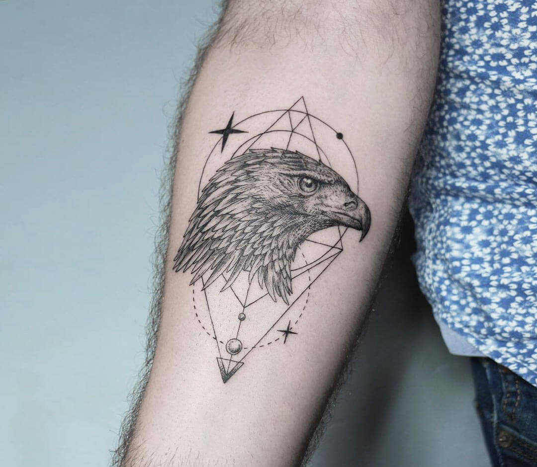 Real meets geometric. Added to this geometric Eagle from last year. Thank  you, Kyle!! 🦅 | Instagram