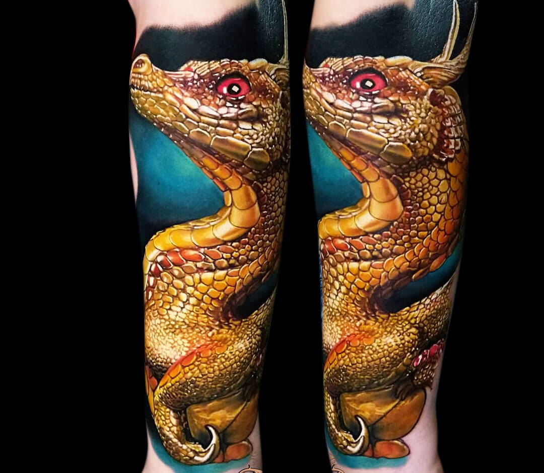 Young dragon tattoo by Jurgis Mikalauskas Photo 30491