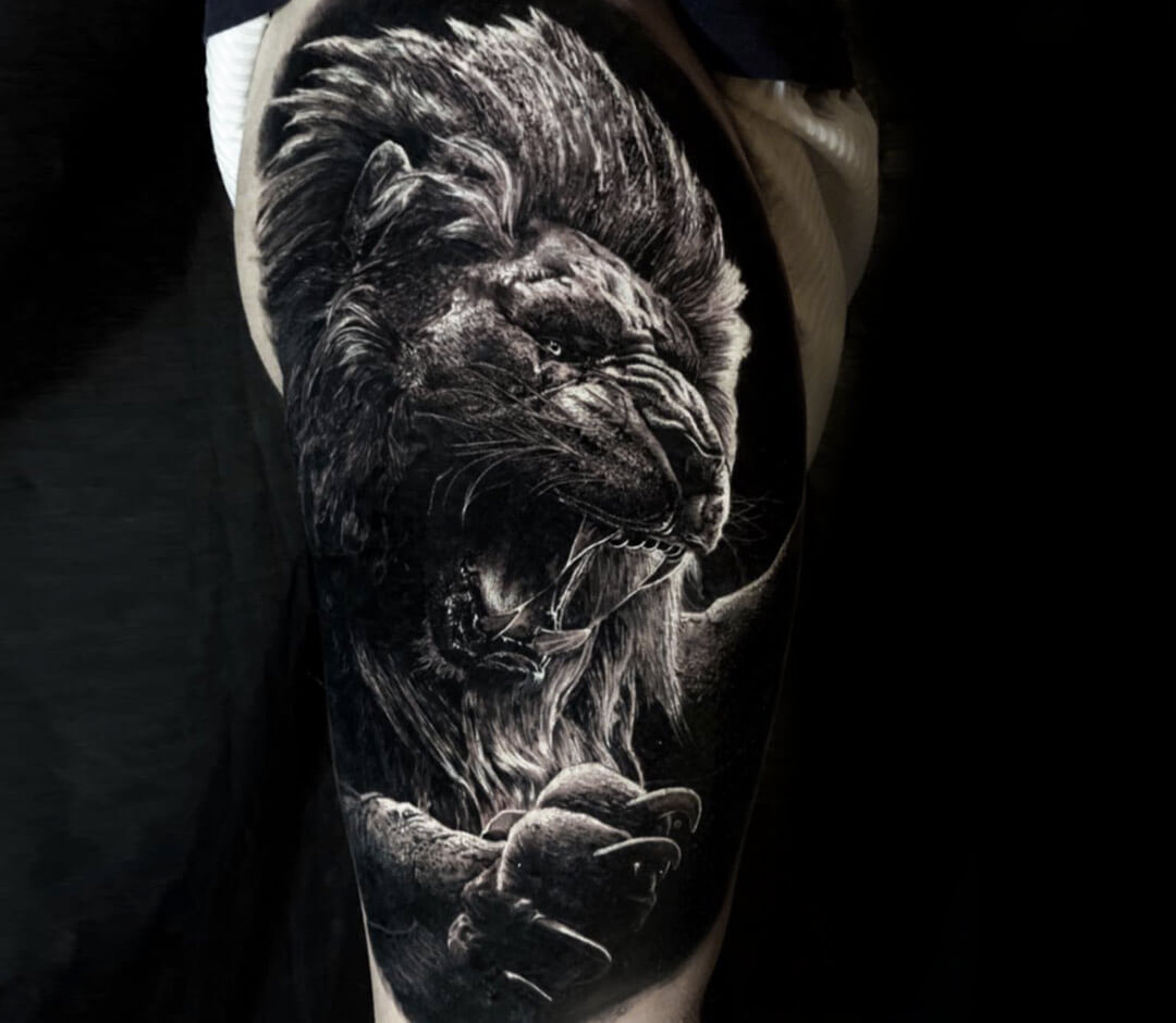 A Dark Skin Tattoos | Lion Tattoo | Dark Skin Body Art | Tattoo Ideas and  Inspiration | Lion tattoo, Lion shoulder tattoo, Dark skin tattoo