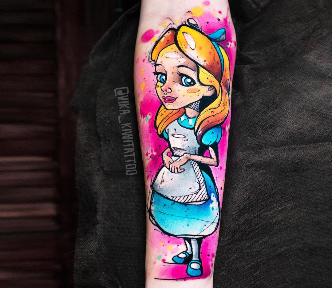 Alice in Wonderland tattoo by Kiwi Tattoo | Photo 31827