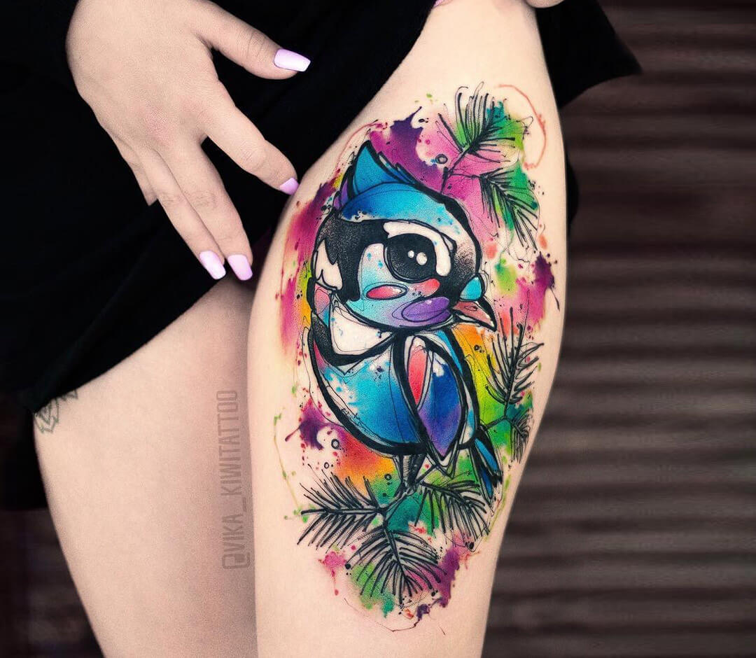 Blue Jay Bird Tattoo 