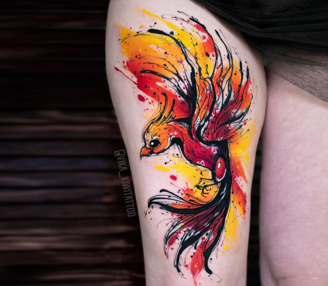 Tattoo Fireworks Mythology Firebird Phoenix Download - Phoenix Fire Bird  Png, Transparent Png - kindpng