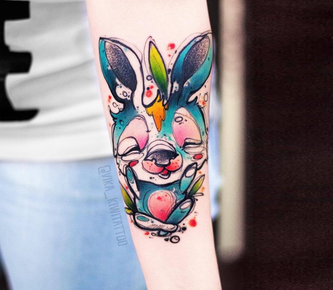 Ariana Grande Bunny Ears Temporary Tattoo Sticker - OhMyTat