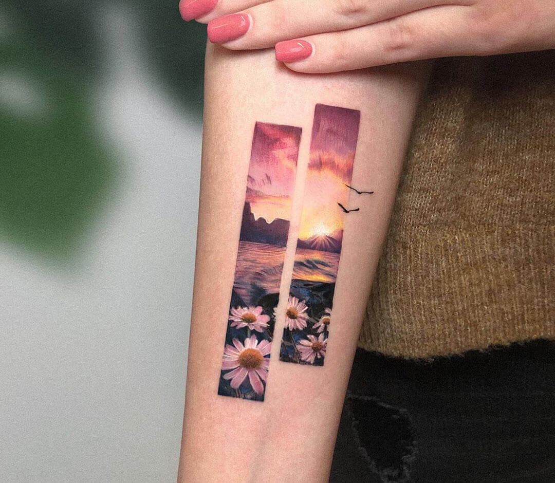 Sunny Mountain SemiPermanent Tattoo Lasts 12 weeks Painless and easy to  apply Organic ink Browse more or create your own  Inkbox   SemiPermanent Tattoos
