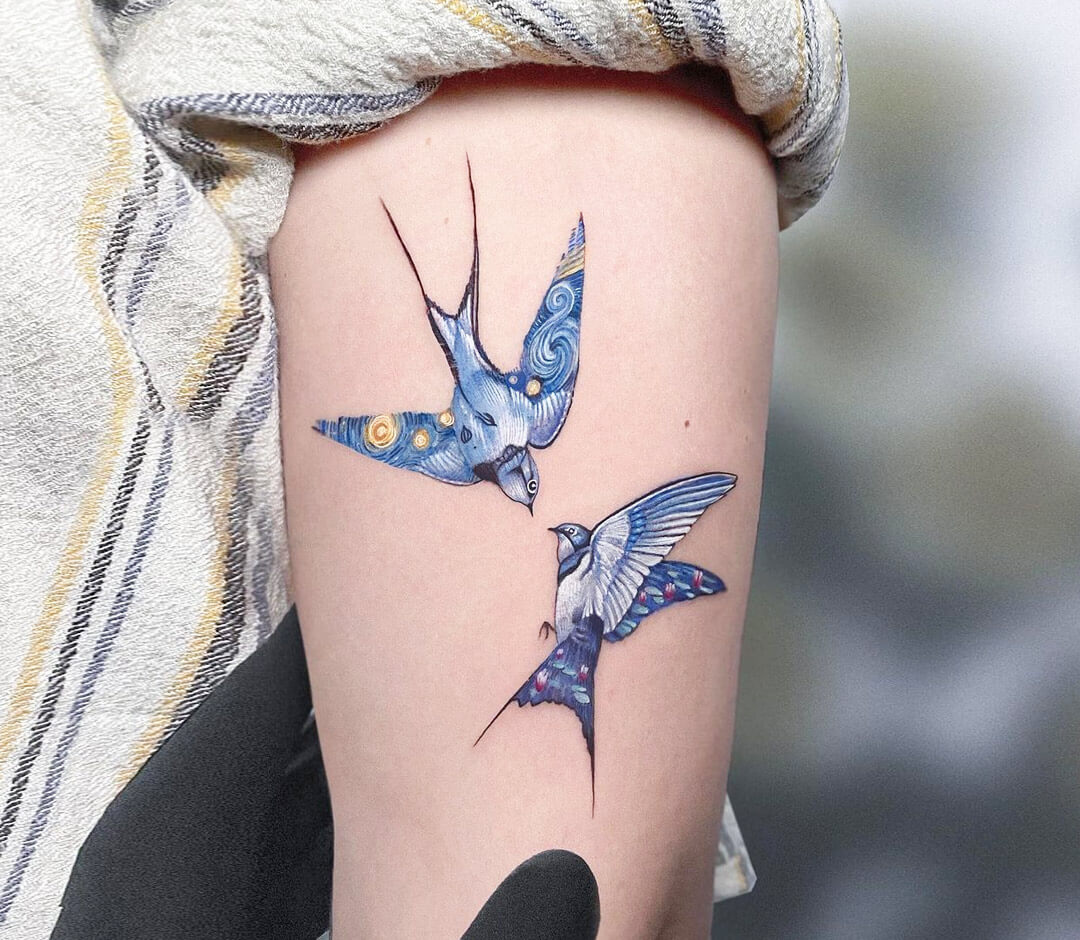 Swallows tattoo by Kozo Tattoo | Photo 32068