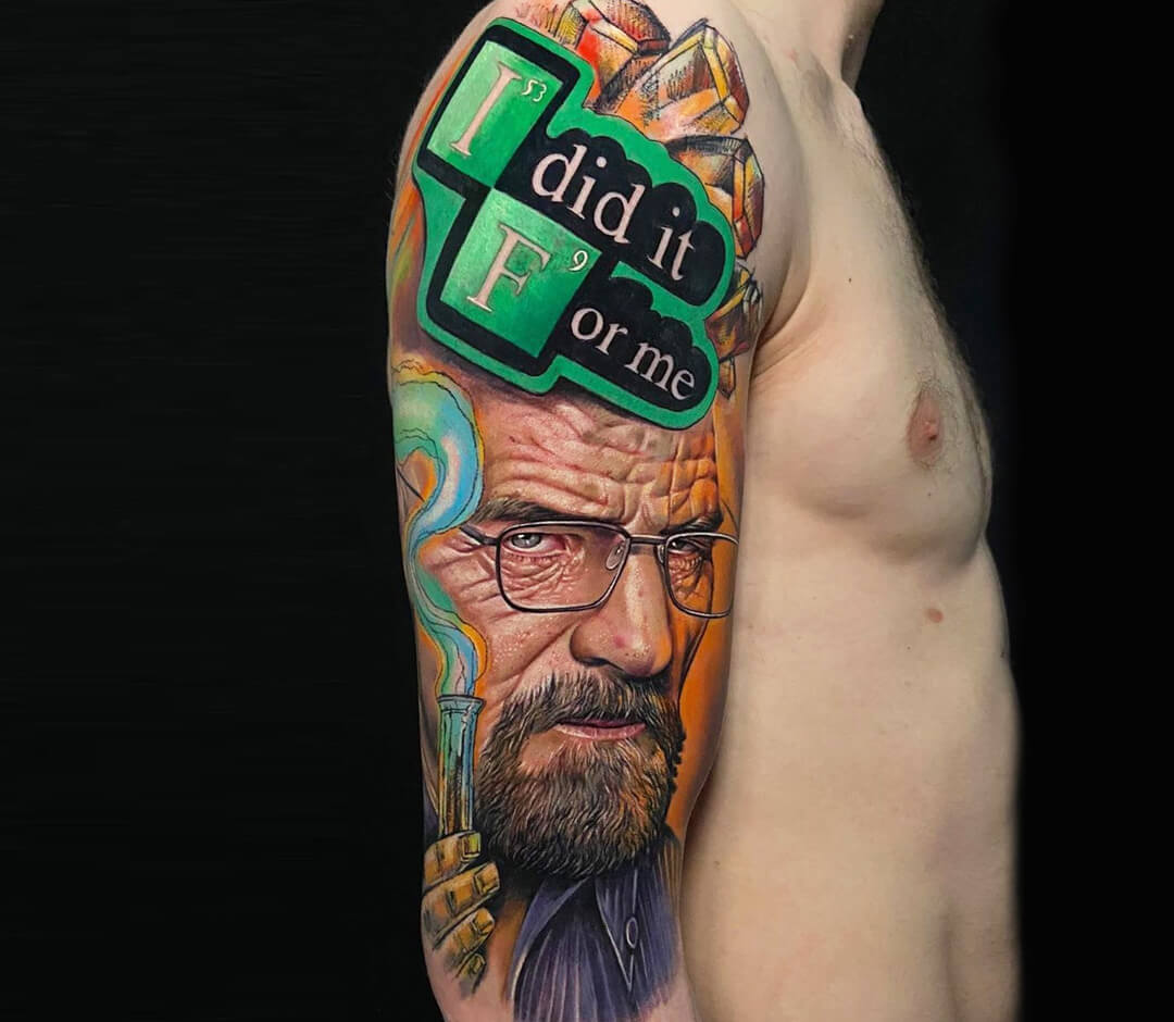 Heisenberg (Walter White/Breaking Bad) portrait tattoo - YouTube