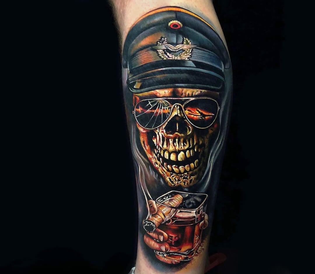 Skull soldier tattoo by Lena Art | Photo 31140