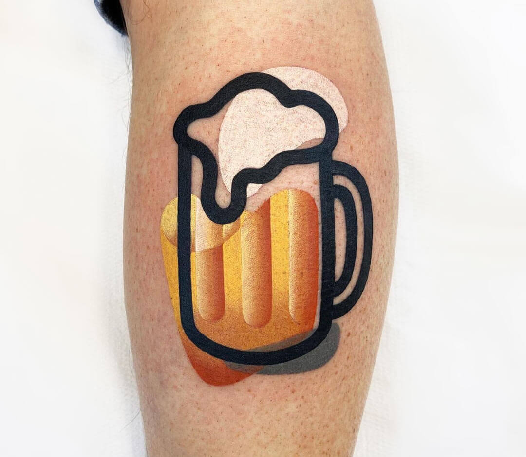 Arm Flexed Beer Tattoo Stock Vector (Royalty Free) 418002826 | Shutterstock