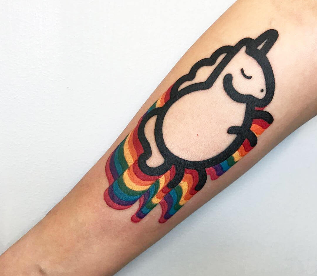 Cute Unicorn Tattoo Idea | Unicorn tattoos, Unicorn tattoo designs, Rainbow  tattoos