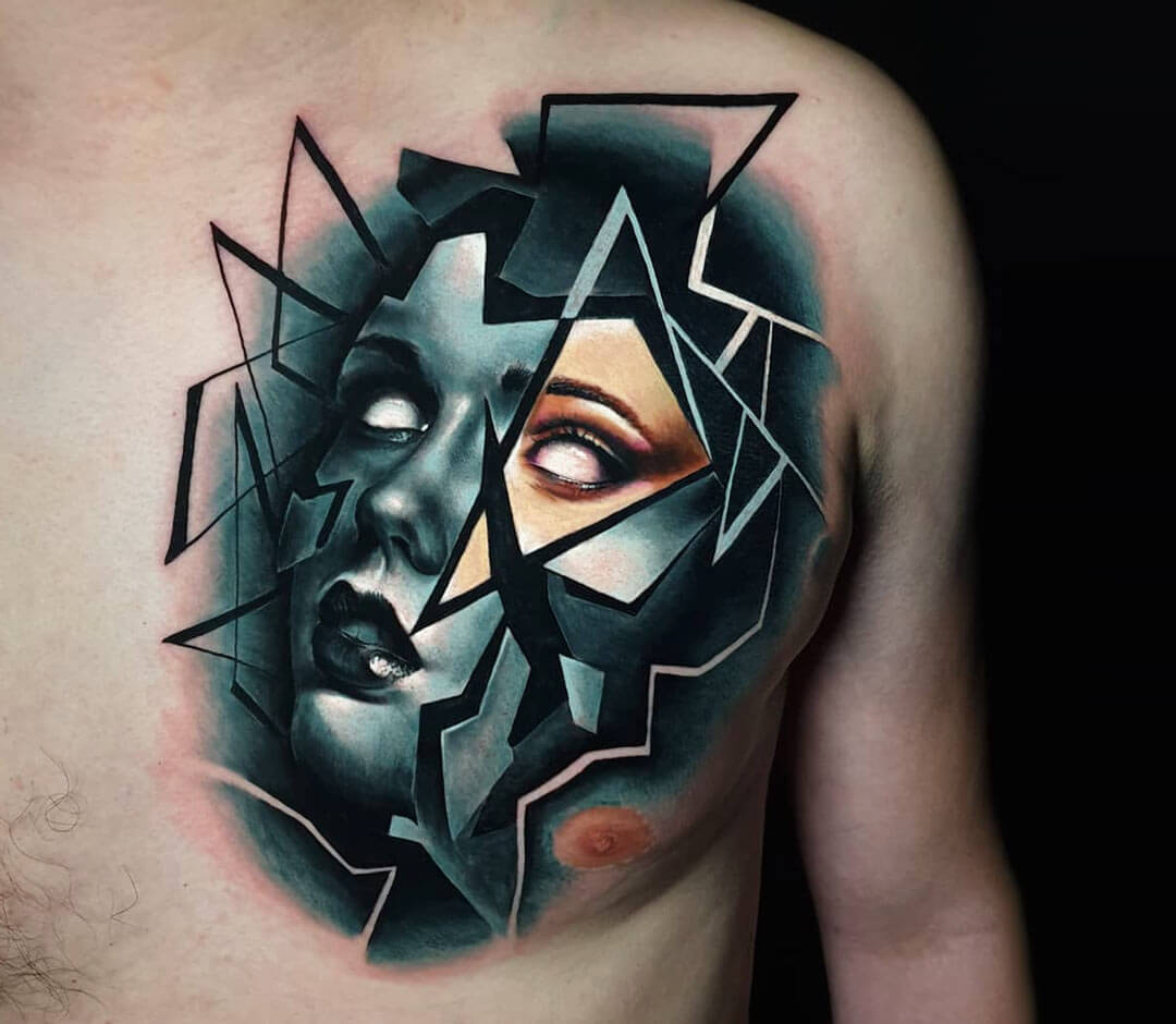 Broken Star Abstract Tattoo Design – Tattoos Wizard Designs