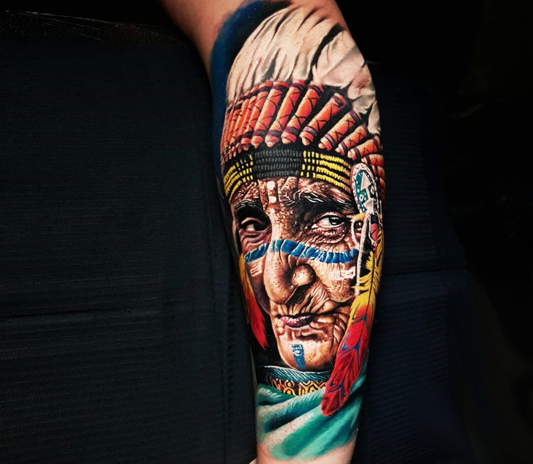 Red Indian Tattoo done by Mukesh Waghela at Moksha Tattoo Studio Goa India.  | Tatouage indien, Tatouage, Indien