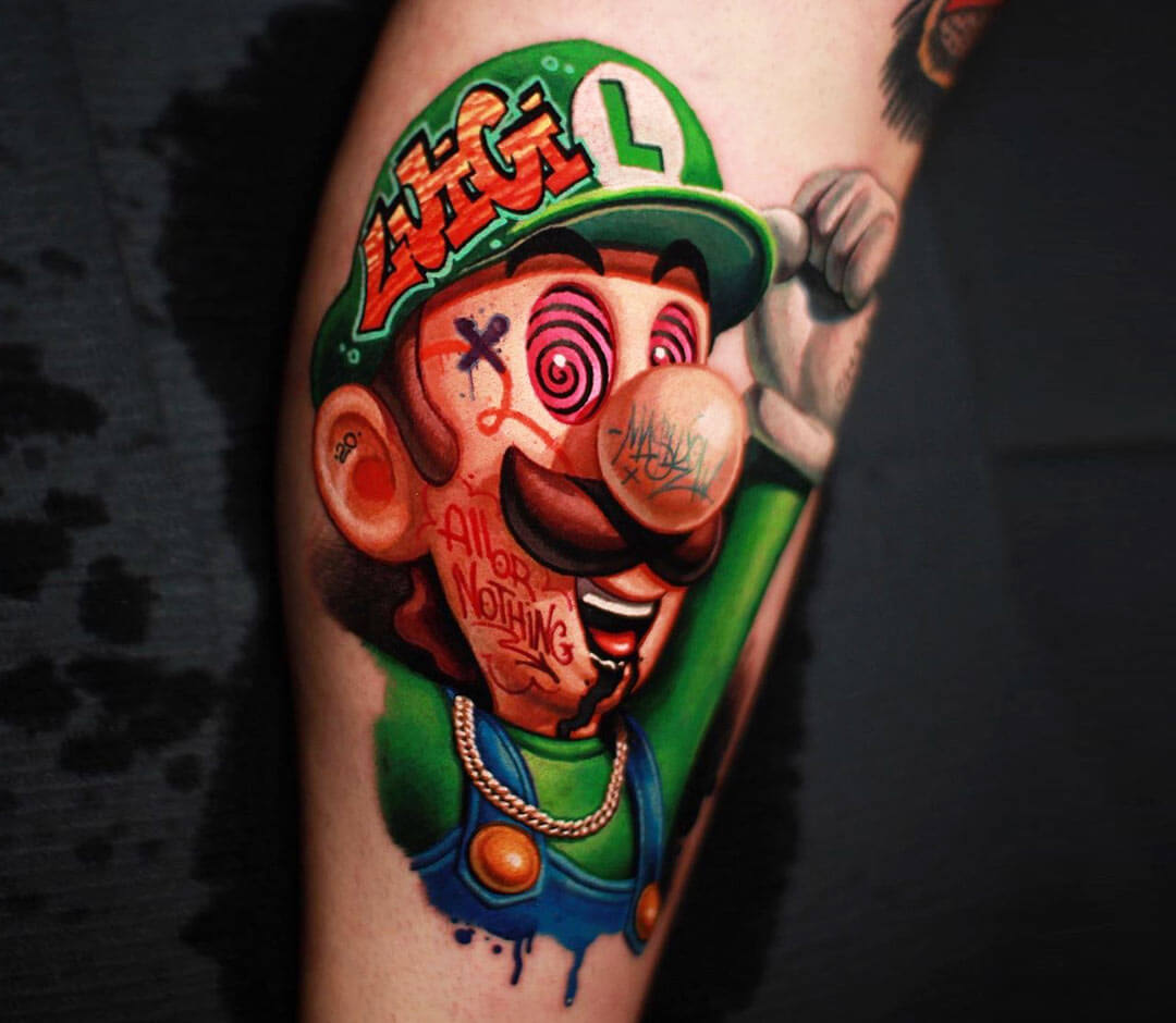 Mario Tattoos For Men 2021  Mario Luigi Tattoo Designs Luigi Tattoo  Designs For Men  YouTube