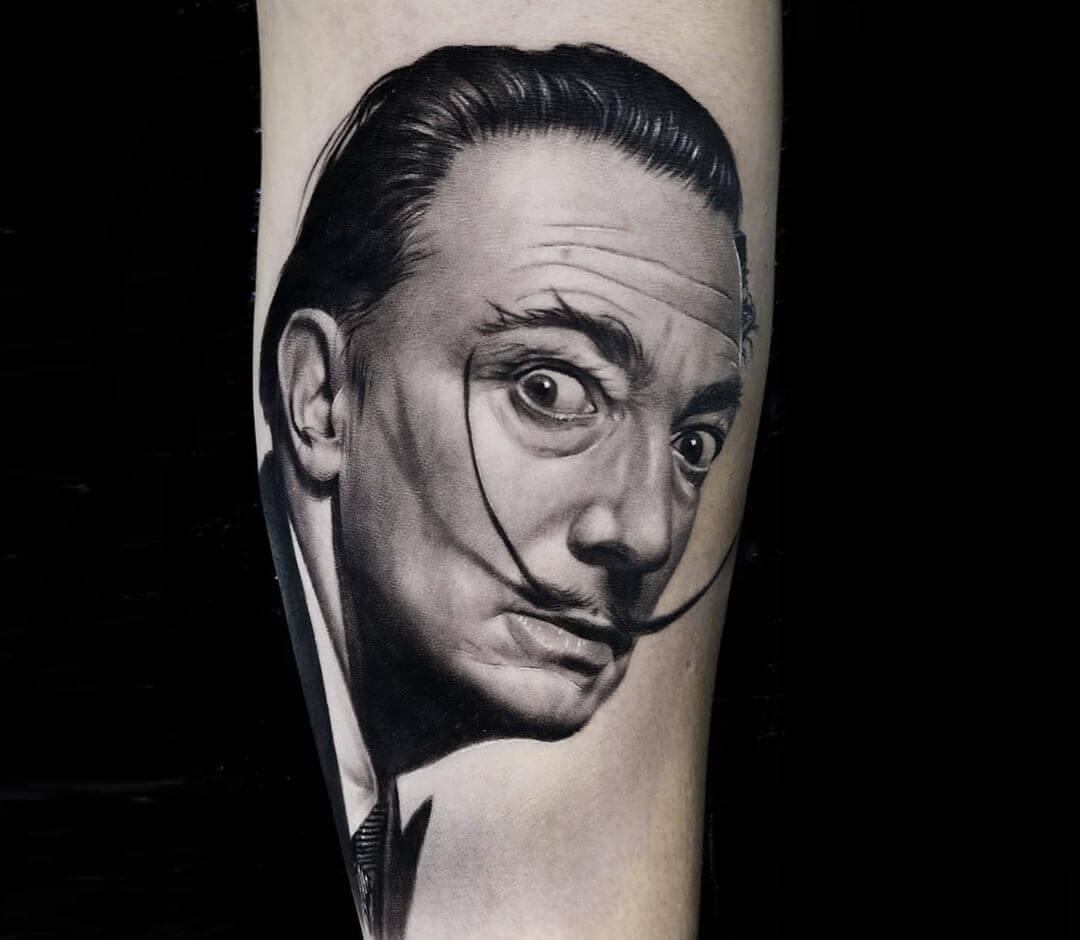 Salvador Dali tattoo by Michael Dagostini Photo 30185