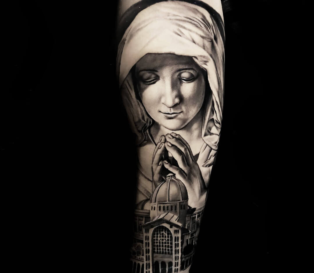 Mother Mary Tattoos - Inspiring Sleeve Tattoo Designs