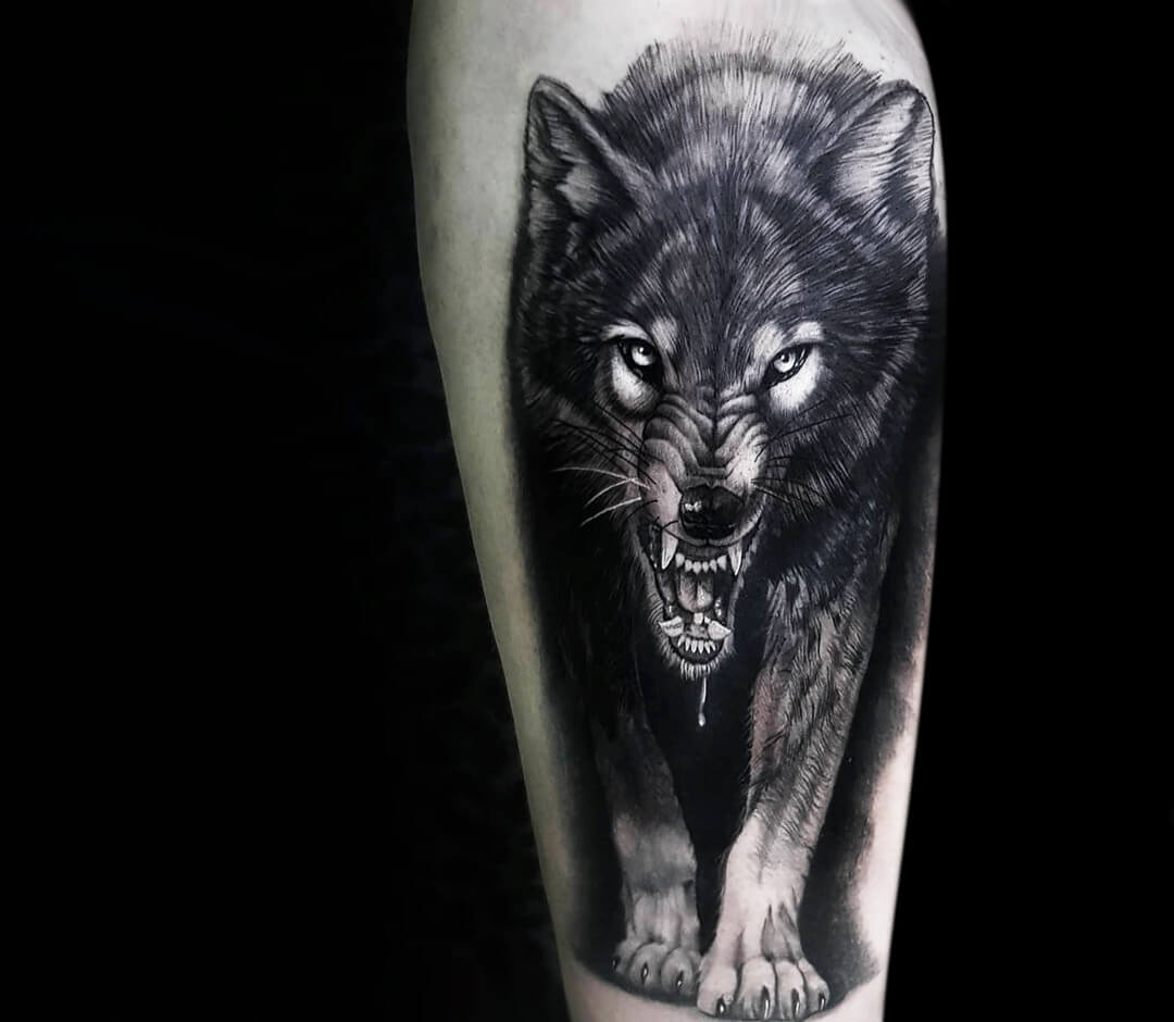 Realistic Angry Wolf Tattoo - Best Tattoo Ideas Gallery