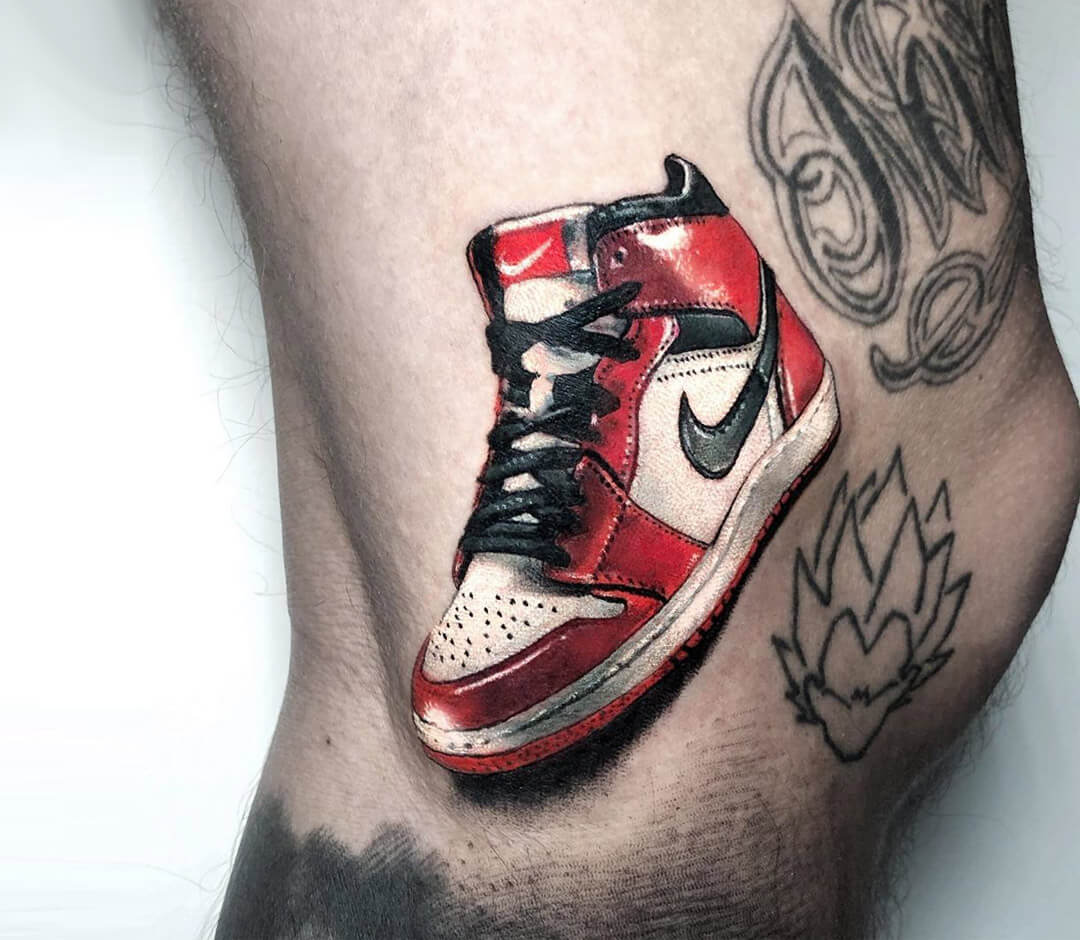 One Line Nike Jordan 1 Sneaker Tattoo Design  Fashion Body Ink