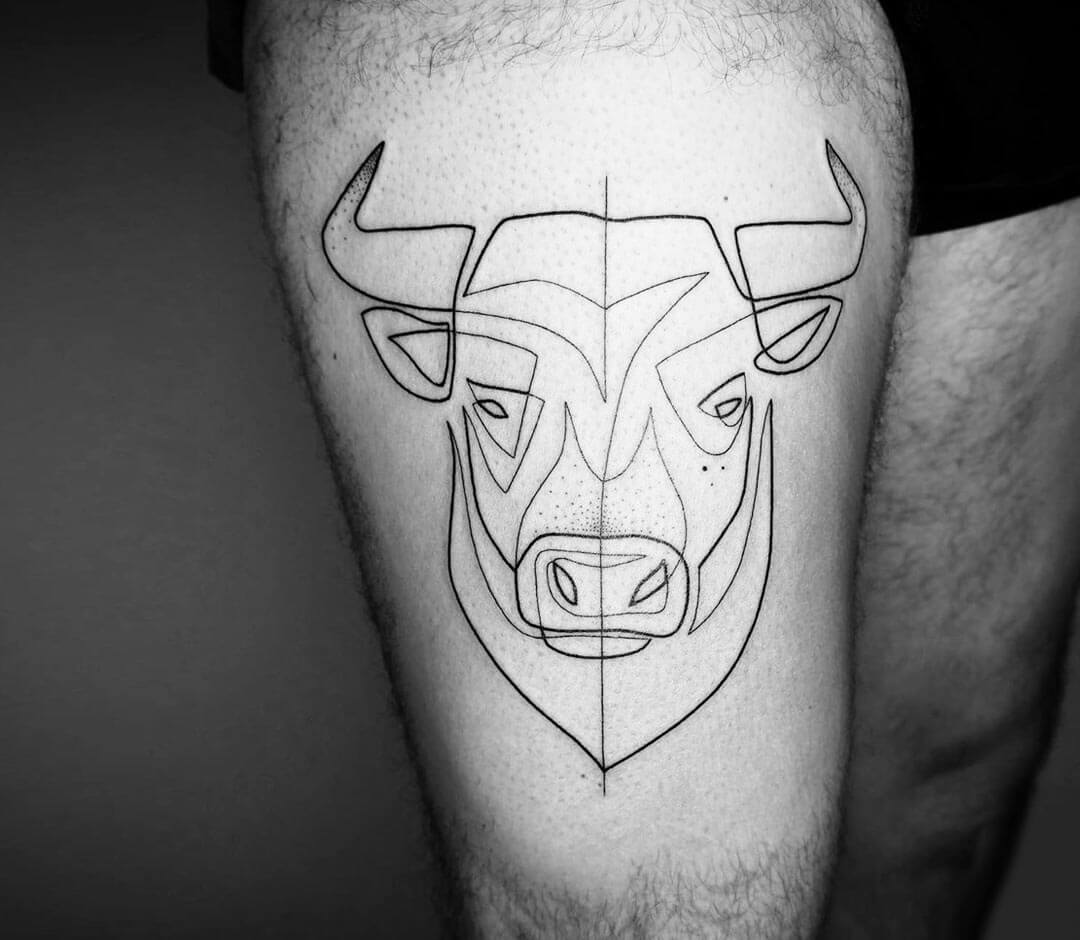 Taurus Bull Geometric Dotwork Tattoo Design. Designer: Andrija Protic |  Taurus tattoos, Geometric tattoo, Bull tattoos