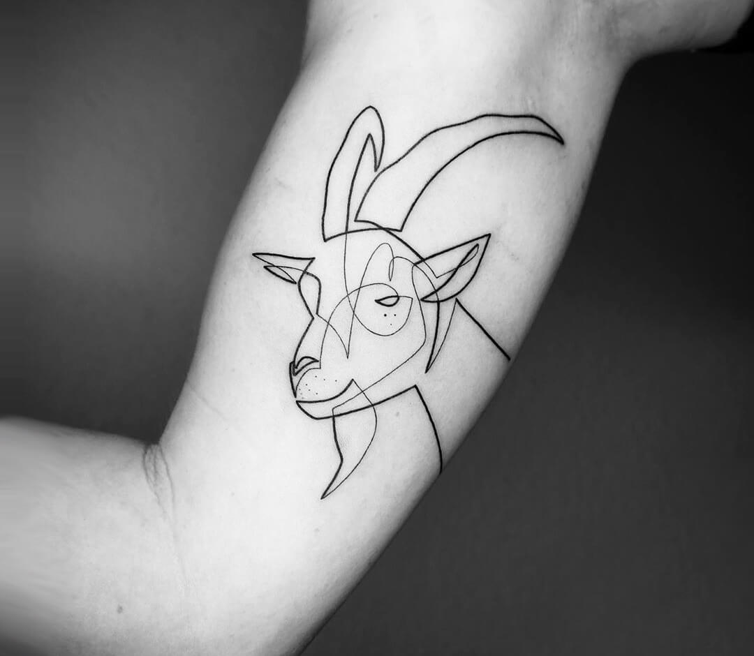 Tattoos by Alan Aldred : Tattoos : Misc : Satanic Goat