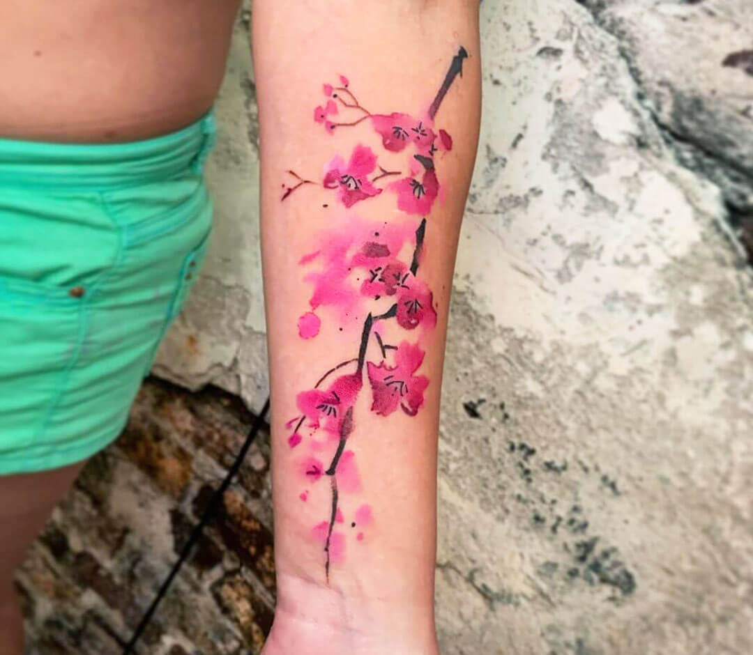 Created to Create Cherry Blossom Tattoo Style Drawing