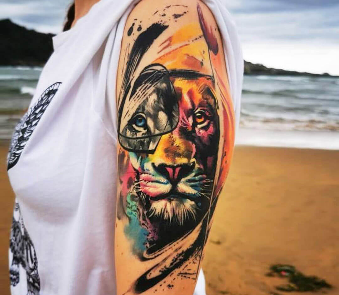 Tribal animal head tattoos from cats or lynx Stock Vector | Adobe Stock