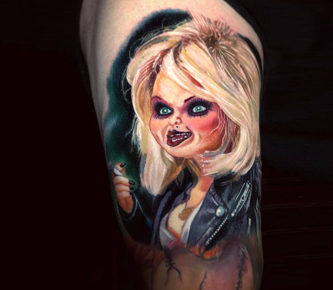 Bride of Chucky tattoo by Paul Acker | Photo 32165