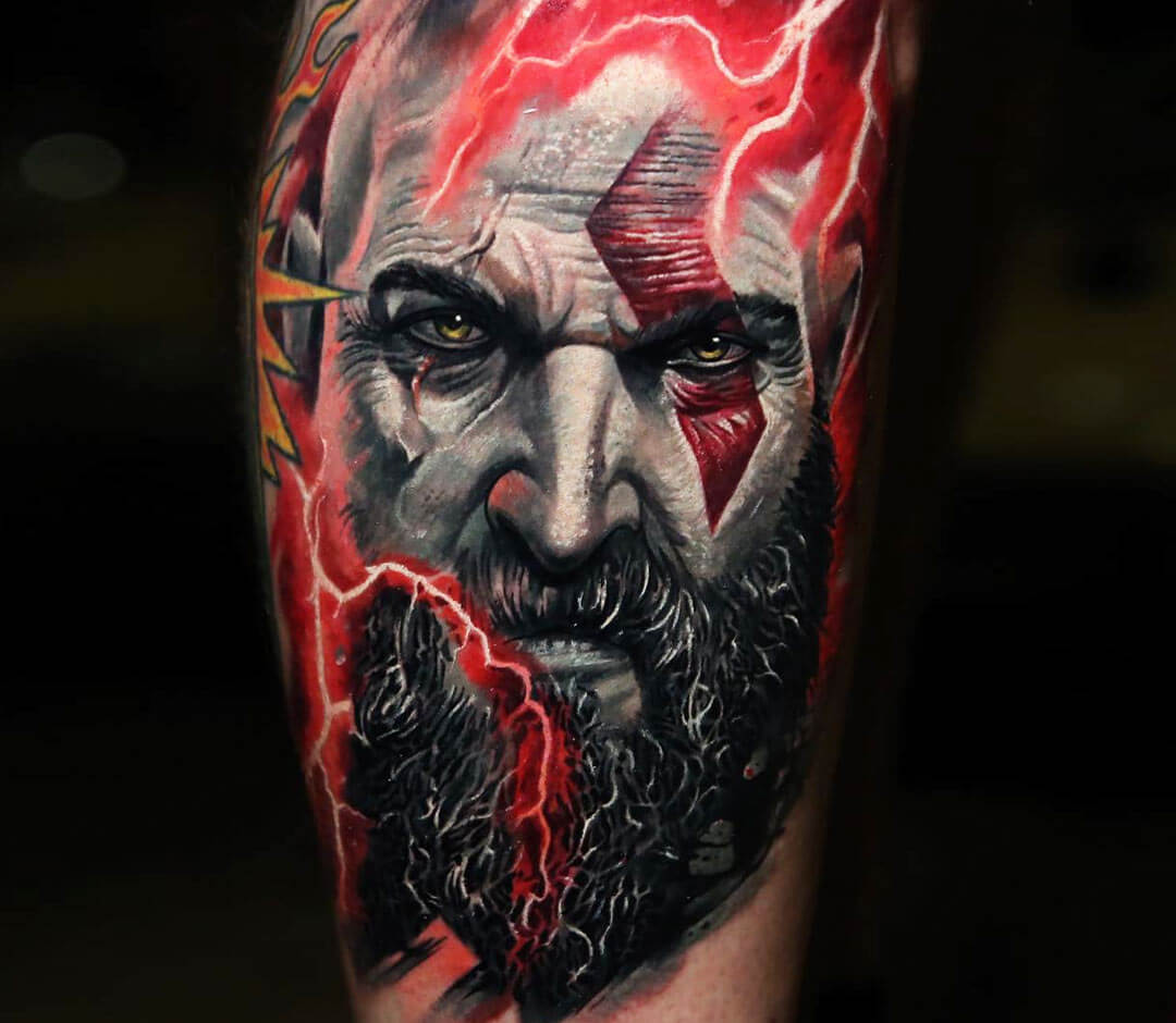 kratos god Of War face rosto lucianoballack  God Of War Tattoo Png  Transparent Png  Transparent Png Image  PNGitem