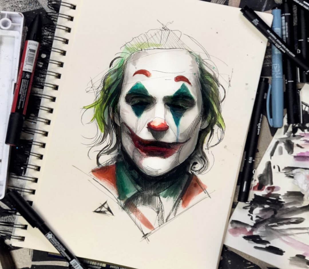 Joker🃏 drawing i just recently finished. hyped for the movie 👍🏻👍🏻👍🏻  IG: @petefrostart : r/comicbookmovies