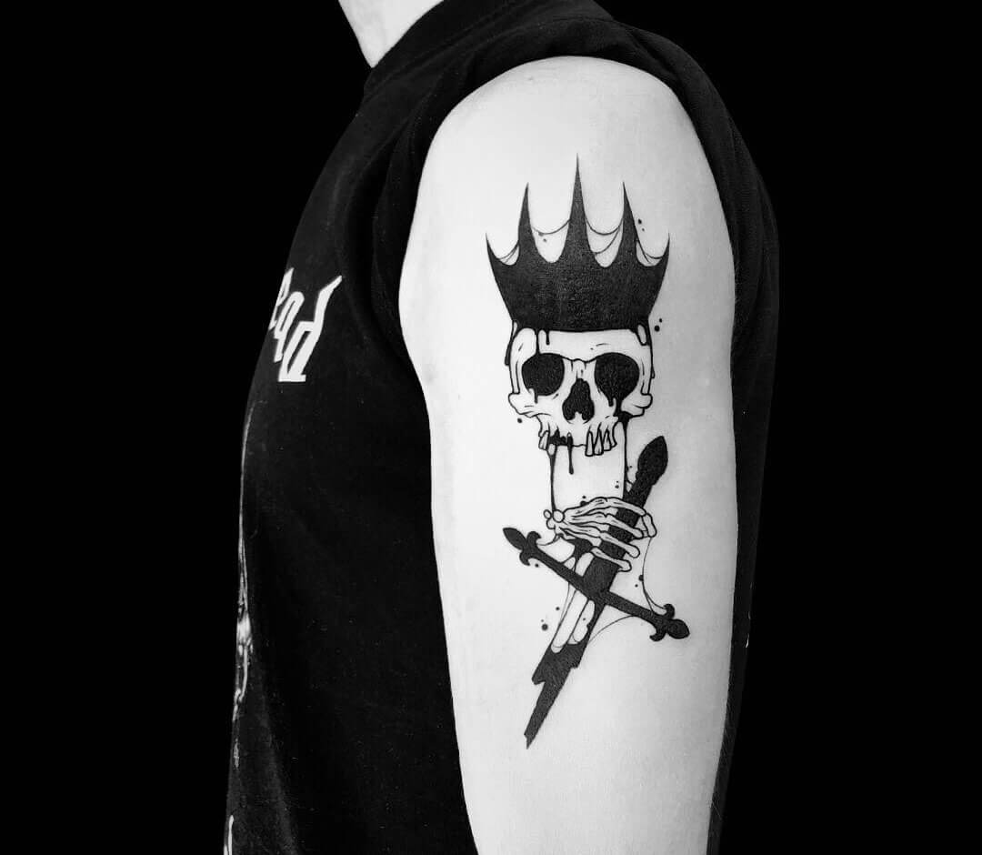 Tattoo uploaded by slimtatts91  shin black and grey broken sword tattoo   Tattoodo