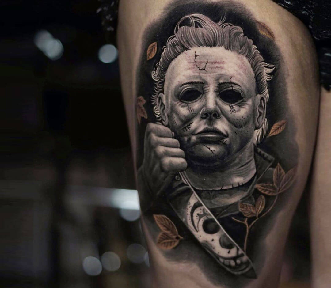 Michael Myers tattoo by Paul Acker | Photo 30992