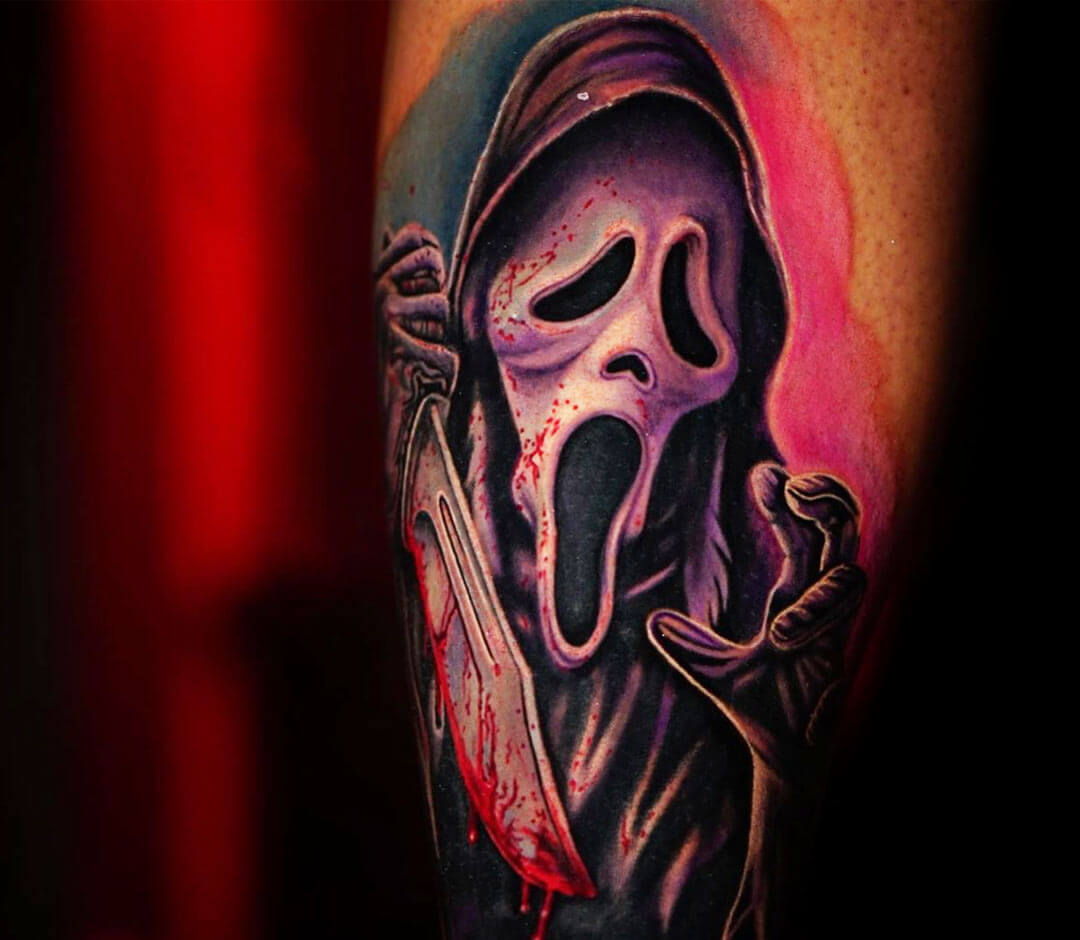 Ghostface Tattoos and the Value of Watching Drew Barrymore Die  Tattoodo