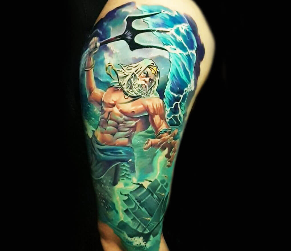 Poseidon god of the sea – Tattoo Studio München | CHAOS CREW | Tätowierer  München