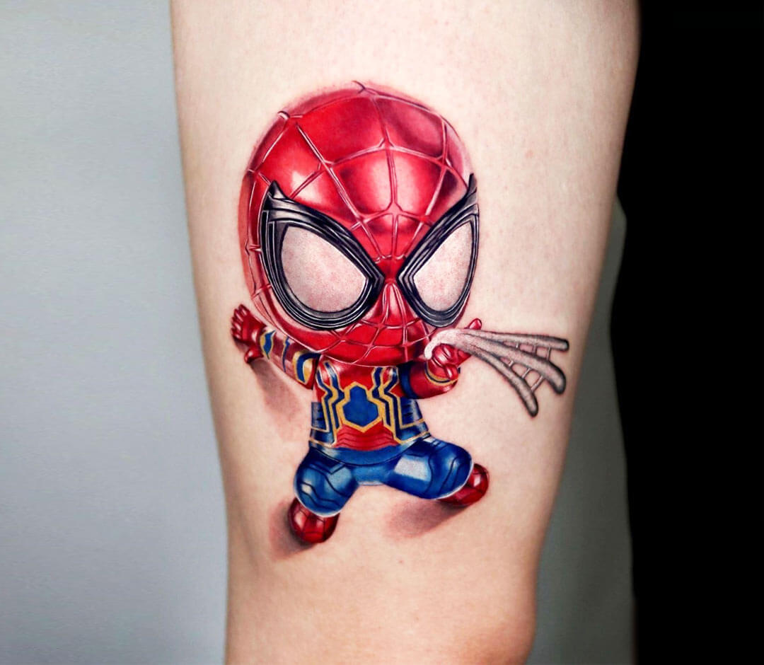 Tattoo uploaded by Xavier • Spiderman tattoo by Benjamin Hinchliffe. # Spiderman #marvel #comic #superhero #movie #film #blackandgrey • Tattoodo