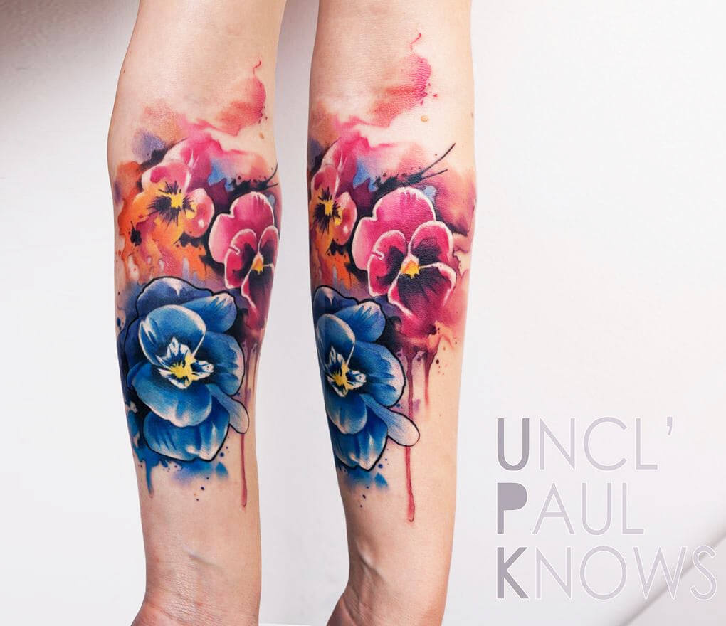 watercolor flower tattoo | I tattoo at Tattoo Boogaloo, 528 … | Flickr