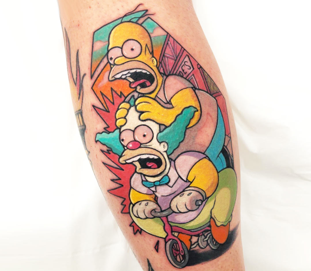 Resolute Tattoo  Little Krusty the Clown action by Dan  Facebook