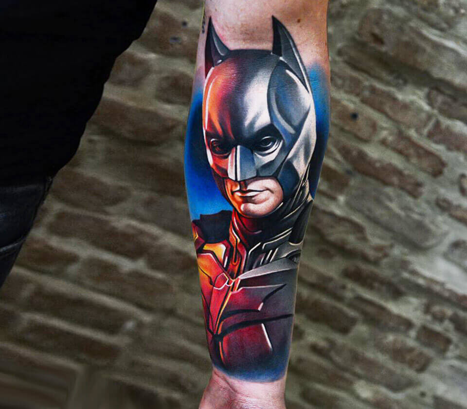 Татуировка реализм Бэтман