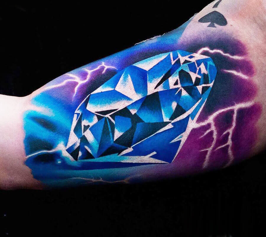 Mystic Eye Tattoo : Tattoos : Color : Diamante y leopardo a color - Realistic  diamond / leopard
