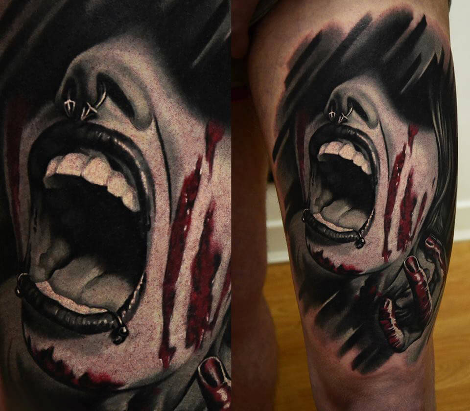 Tattoo Ghostface from Scream by artist Paul Acker  No 26