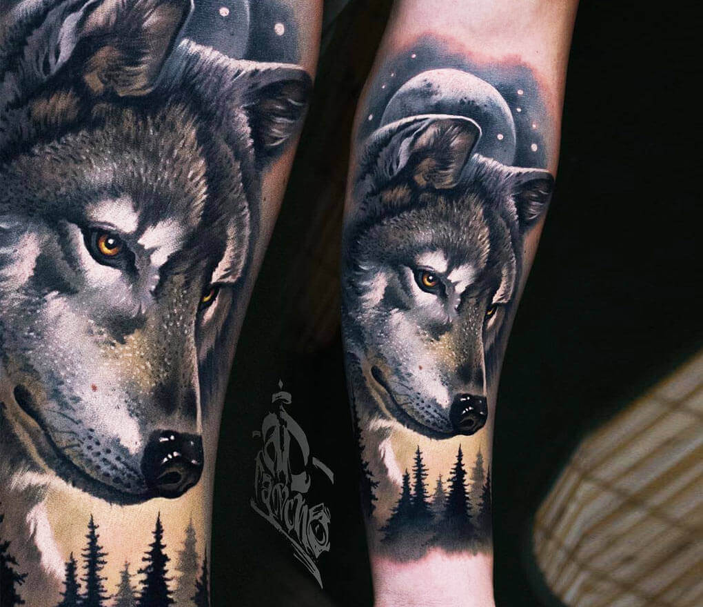 Wolf tattoo by A D Pancho | Photo 26369
